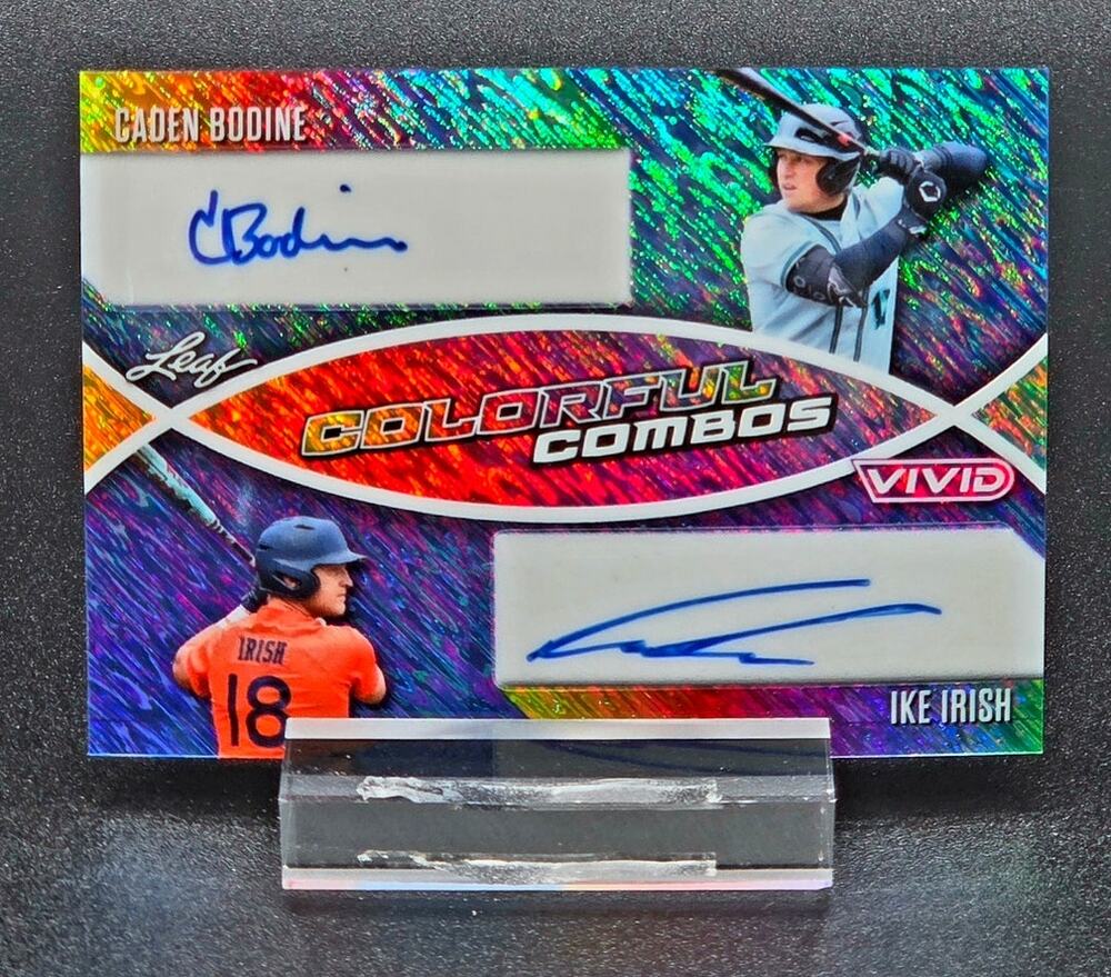 2025 Caden Bodine Ike Irish 1/1 Rainbow Autos Baltimore Orioles Top Prospects